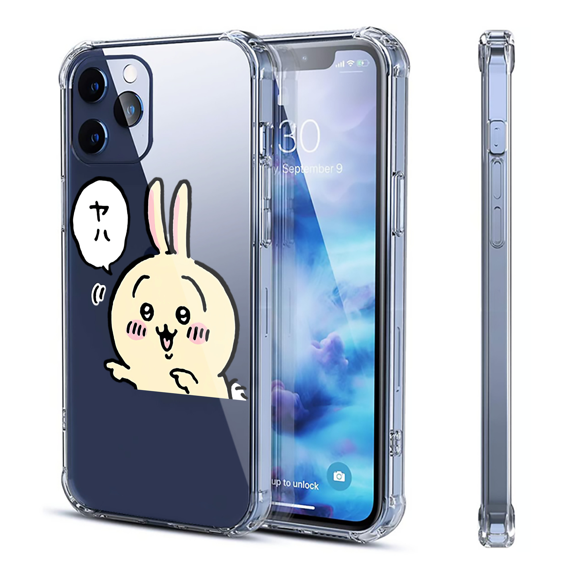 （画像用） ちいかわ うさぎ Chii-kawa usagi 【iPhone 12シリーズ対応】透明スマホケース（クリアソフトケース）